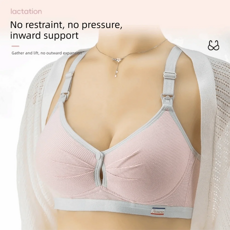 Pure Cotton Double Button Breastfeeding Bra Soft Comfortable Seamless Breathable Maternity Bra Anti Sagging No Underwire