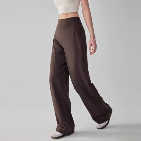 Women's High Quality Pants With Pockets High Waist Stretch Loose Sweatpants Nake-Feeling Sports Leisure Yoga Workout Pants