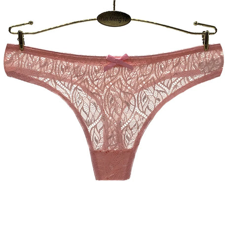 Ladies Sexy Lace Panties Women Thongs Breathable Low Waist Fashion G Strings Hollow Transparent Underwear Lingerie 5 pcs/lot