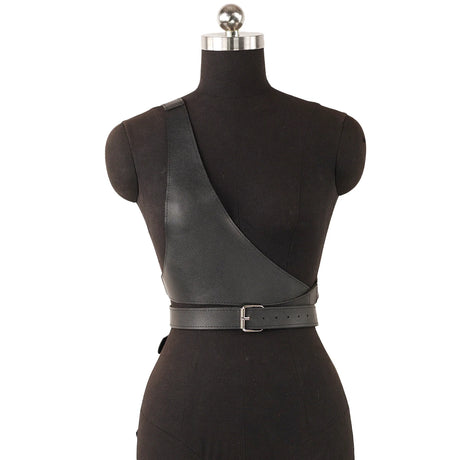 Women Corsets Wide Belt Gothic PU Leather Underbust Corset Crop Top Solid Color Adjustable Vest Waist Belt Clothing Accessories