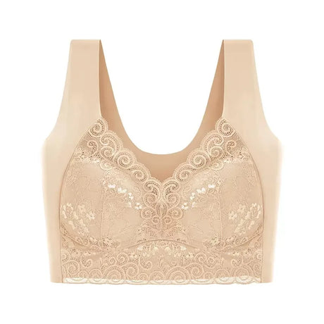 WomenBeautiful Back Bra Large Size Fat Mm Bra Gathered and Traceless Thin Cotton Strapless Underwear Without Steel Ring Vest