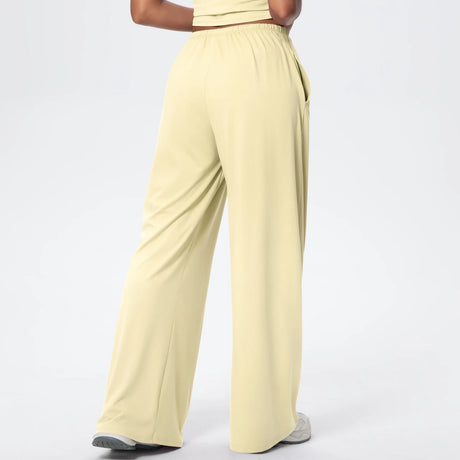 Women Quick Drying Wide Leg Yoga Pants Loose Yoga Pants High Waist With Pockets Fitness Sport Gym Workout Drawstring Full Length