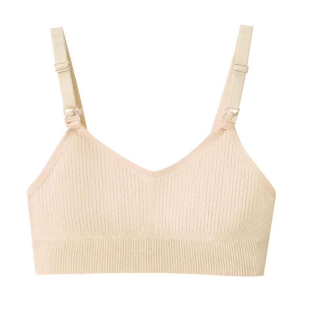 Comfortable Nursing Bras Without Steel Rings Soft Breastfeeding Underwear Anti Sagging 3D Support Seamless Maternity Bra Women