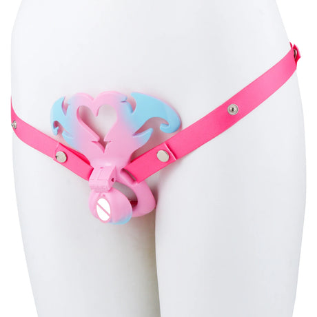 LICKER ABS Simulated Labia Cross-dresser Chastity Cage With loyalty Belt Wear Abstinence BDSM Penis Bondage Toys For Sissy Men