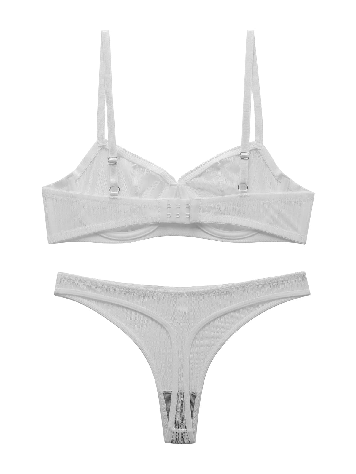 Fashion Stripes Style Lace Lingerie Set Ultra-Thin Red Lace Bra & Thong Sexy Ultra-Thin Underwear Set Ideal Gift for Her MR2864