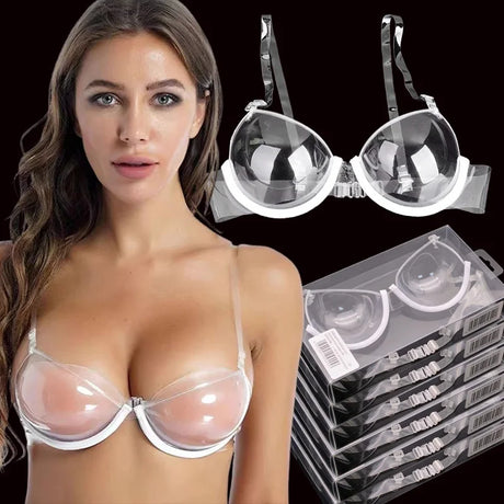 Summer Transparent TPU Lift Up Bra for Women Sexy Invisible See Through Bras Simple Design Bikini Cup Wedding Party Underwear