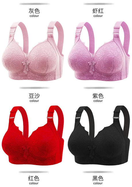 Wireless Woman's Bra Adjustable Straps Sexy Brassiere Lace Trim Side Ladies' Support Gathering Full Cup Lingerie Girl Bra Daily