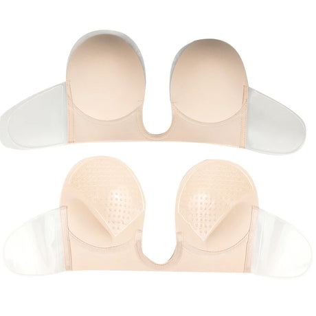 ALLTOOALL Invisible Push Up Bra Strapless Bras Dress Wedding Party Sticky Self-adhesive Deep U Bra Underwear Silicone Brassiere
