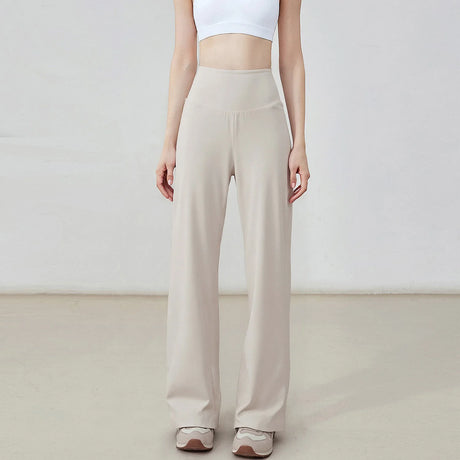 Women's High Quality Pants With Pockets High Waist Stretch Loose Sweatpants Nake-Feeling Sports Leisure Yoga Workout Pants