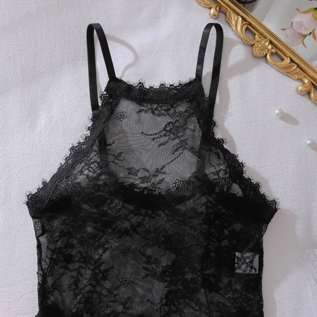 Seductive Bodysuits Sexy Open Crotch Backless Lingeries Ultra Hot Delicate Floral Lace See Through Body Thong Onepiece Underwear
