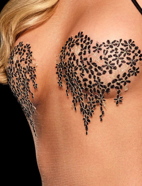 Tornova Erotic Bodysuit Lace Embroidery See-through Halter Neck Jumpsuit Sexy Hollow Body Shaping Women Delicate Underwear Set