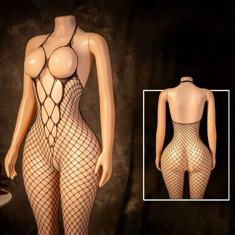 Sexy Tearable Net Bodysuit, Interactive Wearable Clothing, Full Coverage Body Suit, Erotic Lingerie, Transparent Mesh Jumpsuit