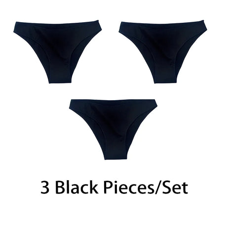 3PCS/Set Women Sexy Cotton Panties Low Waist Bikini Underwear Female Underpants Solid Color Soft Girls Briefs Intimates