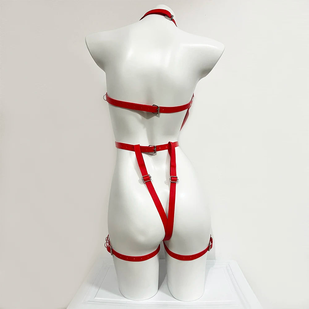 Sexy Body Harness Belt Set Tights Women Bdsm Leather Lingerie Fetish Clothing Underwear Harness Bondage Sex Toy Accessories
