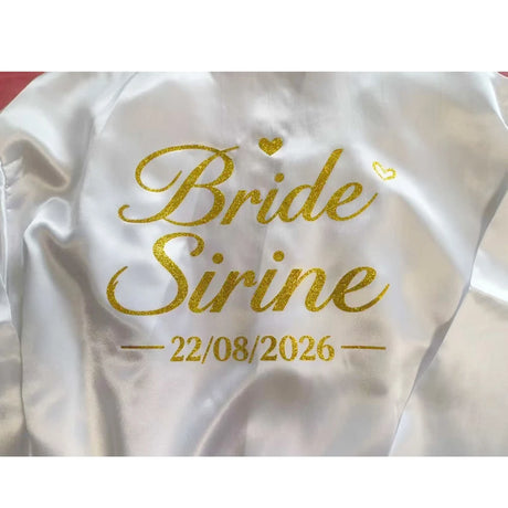 Customized Name Date Wedding Bathrobe Faux Silk Bridal Robe Bride Bridesmaid Wedding Robes Woman Bachelorette Hen Party