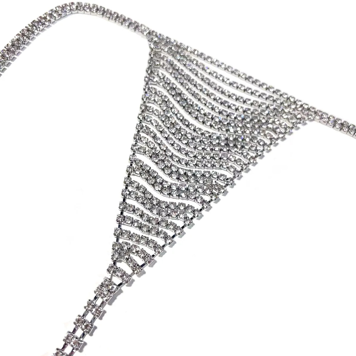 A set of women's sexy shiny rhinestone bra chain waist chain fashionable party crystal bikini set