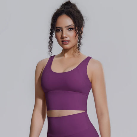 Women Summer Yoga Bra Underwear Shockproof Bra Sports Running Beautiful Back V Shaped Fitness Yoga Tank Top Bra with Chest Pad 