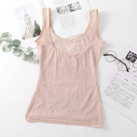 Mesh Thin Slimming Bodysuit Shaper Abdomen Tummy Control Postpartum Vest Lingerie Seamless Body Shaping Underwear Yoga