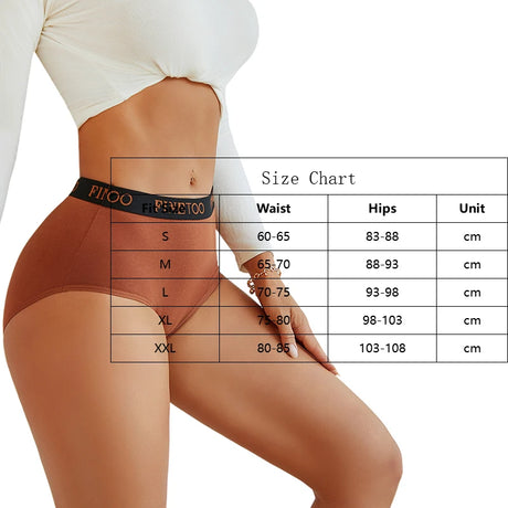 5Pcs/Set Women's Cotton High Waist Briefs Seamless Plus Size Panties Breathable Stretch Underwears Female Soft Lingerie Finetoo
