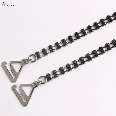 Detachable Rhinestone Metal Bra Strap for Women, Non-Slip Invisible Adjustable Crystal Shoulder Straps,Lingerie Accessories Gift