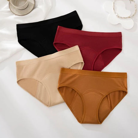 1/4PCS Women Period Panties Heavy Flow Leakproof Underwear Black Postpartum Menstrual Physiological Panty Teens Briefs S-3XL