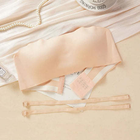 Strapless Seamless Push Up Bra for Women Non-Slip Anti-Sagging Bandeau Tube Top Invisible Underwear for Small Chest