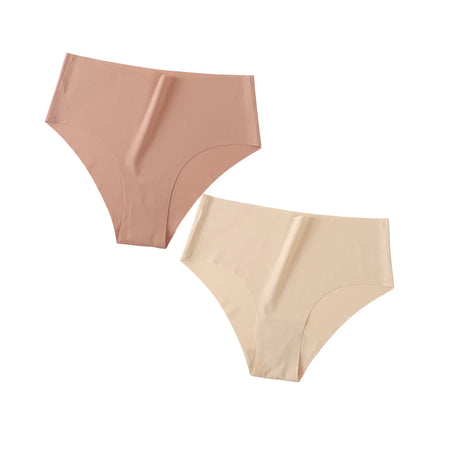2Pcs/Set Ice Silk Panties Seamless High Waist Briefs Women Full Coverage Underwear Female Underpants No Show Sexy Lingerie XS-XL
