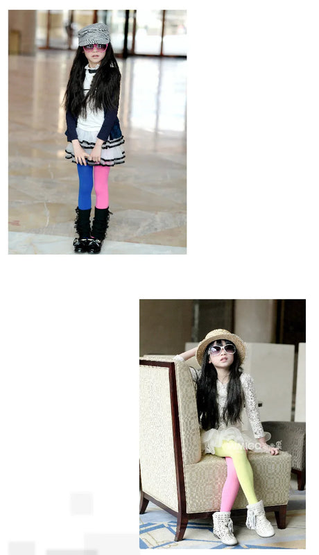 Candy Color Mixed Tights for Girls Baby Stretch Trouser Skinny Pants Women Kids To Tone Dance Pantyhose Courful Fashion Stocking