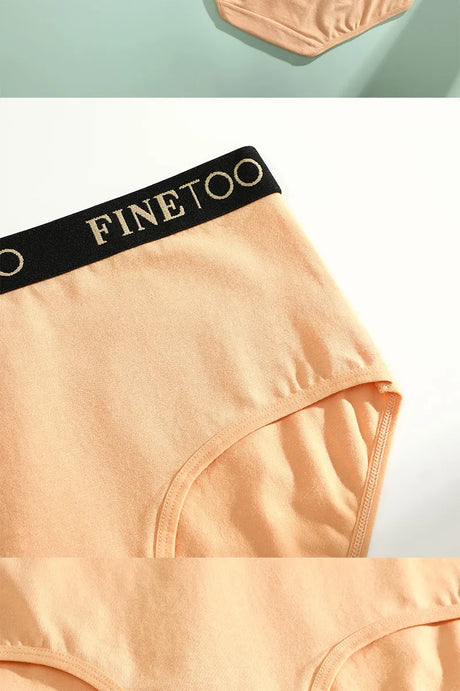 5Pcs/Set Women's Cotton High Waist Briefs Seamless Plus Size Panties Breathable Stretch Underwears Female Soft Lingerie Finetoo
