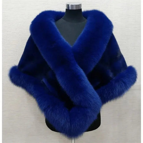 White Fur Shawl Women's Jacket Autumn Winter Faux Mink Fox Fur Dress Cheongsam Cloak Coats New 2026 Thicken Warm Short Outwear