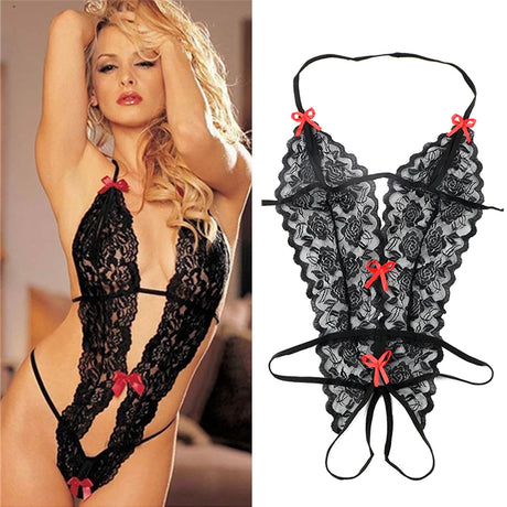 Erotic Lingerie Sexy Wedding Costume Erotic Underwear Open Crotch Lace Bodysuit Babydoll Dress Women Sexy Lingerie Sex Clothes