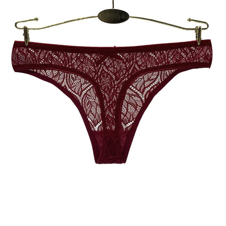 Ladies Sexy Lace Panties Women Thongs Breathable Low Waist Fashion G Strings Hollow Transparent Underwear Lingerie 5 pcs/lot