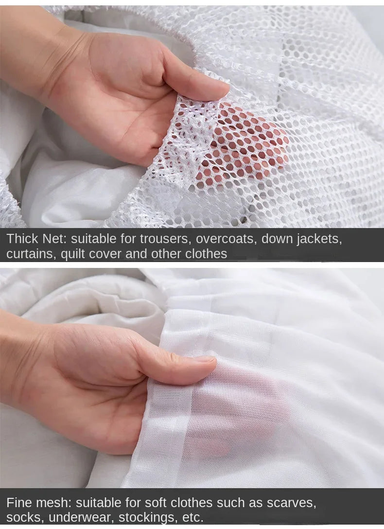 1Pc Drawstring Mesh Laundry Bags Fine/Coarse Mesh Washing Machine Travel Laundry Pouch Soft White Lingerie Storage Clothing Hot