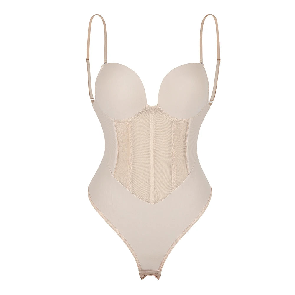 Sleeveless Halter Bodyshaper Bodysuits Women Sexy Bones Waist Trainer Corsets Backless Shapewear Slim Underwear Outfit Jumpsuits