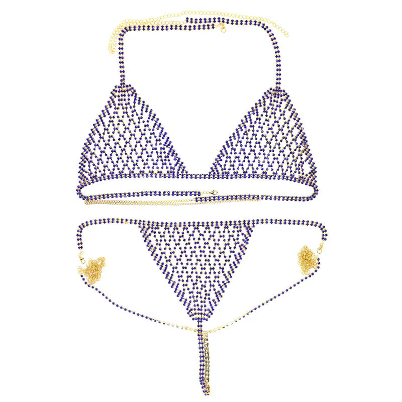 2020 Luxury Mesh Crystal Bralette Underwear Sexy Jewelry for Women Bling Rhinestone Body Chain Bra Harness Waist Jewellery Party