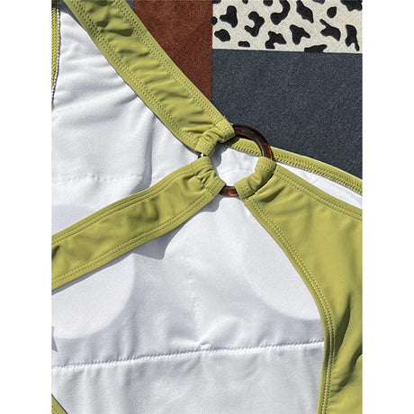 New Asymmetric One Shoulder Backless One Piece Swimsuit Women Swimwear Female High Leg Cut Padded Bather Bathing Suit Swim V5505