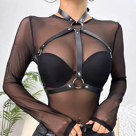 Women Sexy Harness Corset Leather Lingerie Bondage Belt BDSM Chest Harness Underwear Suspenders Erotic Fetish Clothing Sex Toys