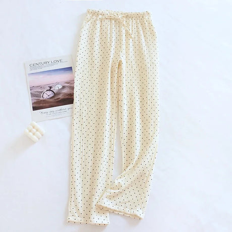 100% Cotton Gauze Women Pajamas Polka Dot Print Sleepwear 2025 Spring Female 2 Piece Set Nightwear Lady Pyjamas Loungewear