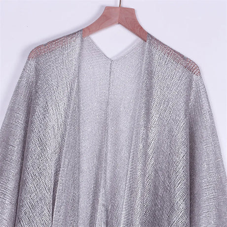 Swimsuit Cover-ups Fashion Tassel Gold Bikini Beach Cover Up Sexy Beach Dress Tunics for Women Summer Wear See Through