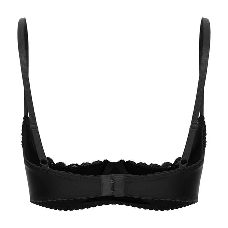 Women Sexy Open Cups Bra Exposed Nipples Lingerie Tops Adjustable Straps Underwire Lace Push Up Brassiere Underwear Nightwear