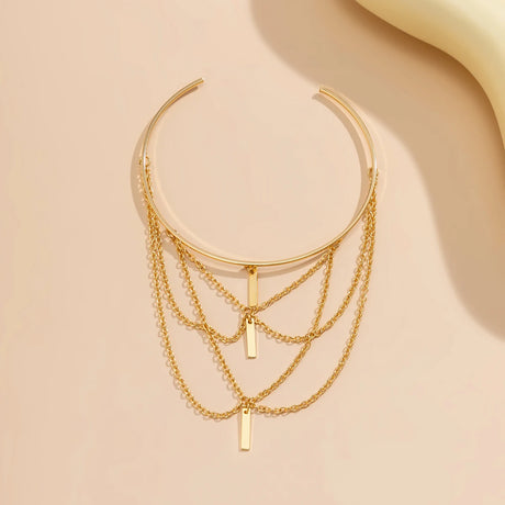 PuRui Gold Color Open Upper Arm Bracelet Women's Jewelry Rectangle Stick Charm Tassel Arm Bangle Party Summer Accessories New