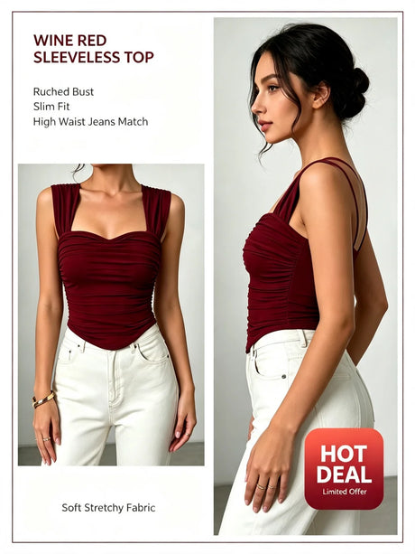 Sexy Tank Women Summer New Tops Solid Backless Streetwear Casual Slim Sleeveless Camisole Fashion Folds Tank Tops Lady Clothing