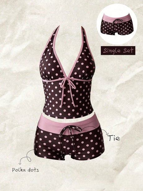 Women Triangle Bikini Set Halter Tie-Up Two Piece Swimsuit Thong Bottom Bathing Suit Beachwear
