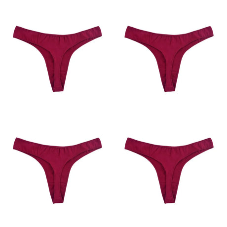 4Pcs/Set Cotton Thongs Women Low Rise Panties G-String Female Underpants Seamless Underwear Sexy Lingerie Intimates M-XL