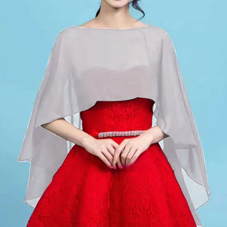 Women's Chiffon Cape Bolero Femme Mariage Chalas Mujer Evening Wedding Bridal Jacket Wraps Accessories Peleryna Cloak Boda Shawl