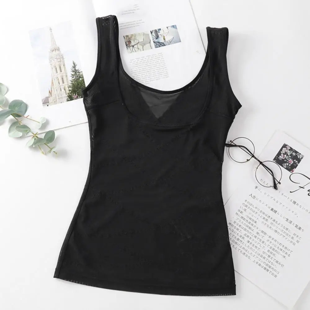 Mesh Thin Slimming Bodysuit Shaper Abdomen Tummy Control Postpartum Vest Lingerie Seamless Body Shaping Underwear Yoga