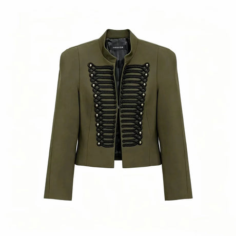 Women Vintage Slim Jacket Spring Women Trends Elegant Napoleon Jackets Ladies High Street Chic Shoulder Padded Blazer