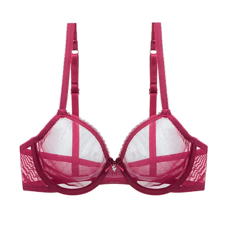 Transparent Bra Fully Sheer Mesh Bra Ultra-thin See-through Soft Underwire Bra Breathable Ultra-thin Beauty Back Sexy Bra