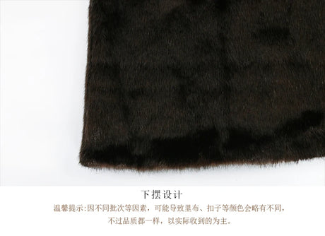 Nerazzurri Autumn Winter Extra Long Thick Warm Brown Fluffy Faux Mink Fur Coat Women Luxury Elegant Chic Furry Overcoat 2024