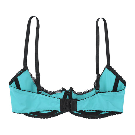 Women Sexy Open Cups Bra Exposed Nipples Lingerie Tops Adjustable Straps Underwire Lace Push Up Brassiere Underwear Nightwear